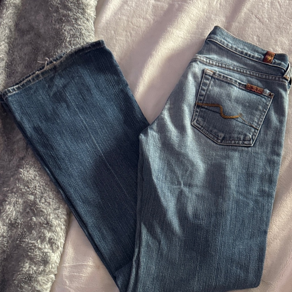 7 For All Mankind Light Blue Flare Jeans